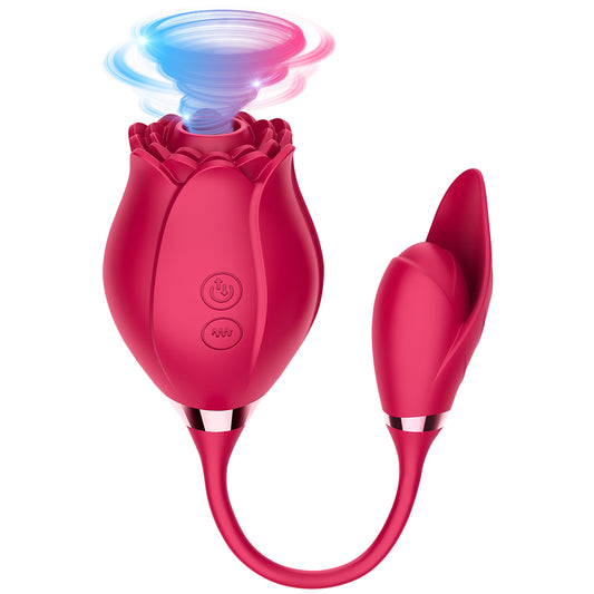 2in1 Long Rose Vibrator From Aimitoy