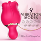 2IN1 Rose Clitoral Vibrator Red
