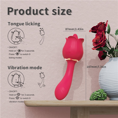 2in1 Licking Rose Wand Hayley